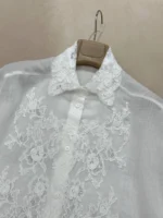 Женская рубашка Ermanno Scervino белого цвета, артикул 342883 — фото 3