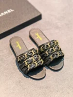 Женские шлепанцы Chanel чёрного цвета, артикул 342918