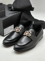 Мужские лоферы Dolce Gabbana чёрного цвета, артикул 343223