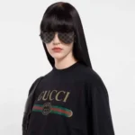 Женская футболка Gucci чёрного цвета, артикул 343272 — фото 2