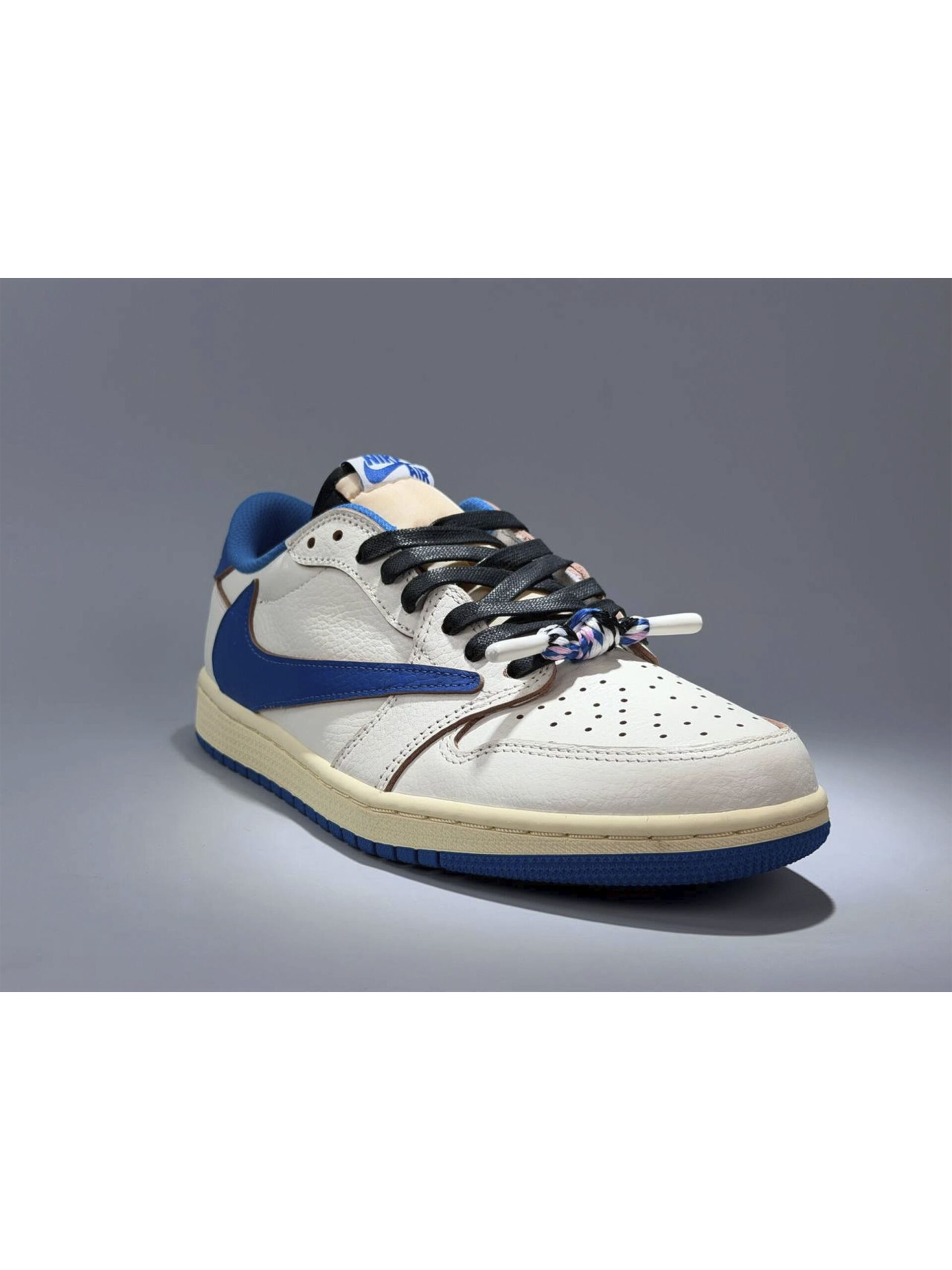 14 Кеды NIKE Air Jordan 1 Retro Low OG SP x Fragment Design x Travis Scott Sail Military Blue — изображение 1