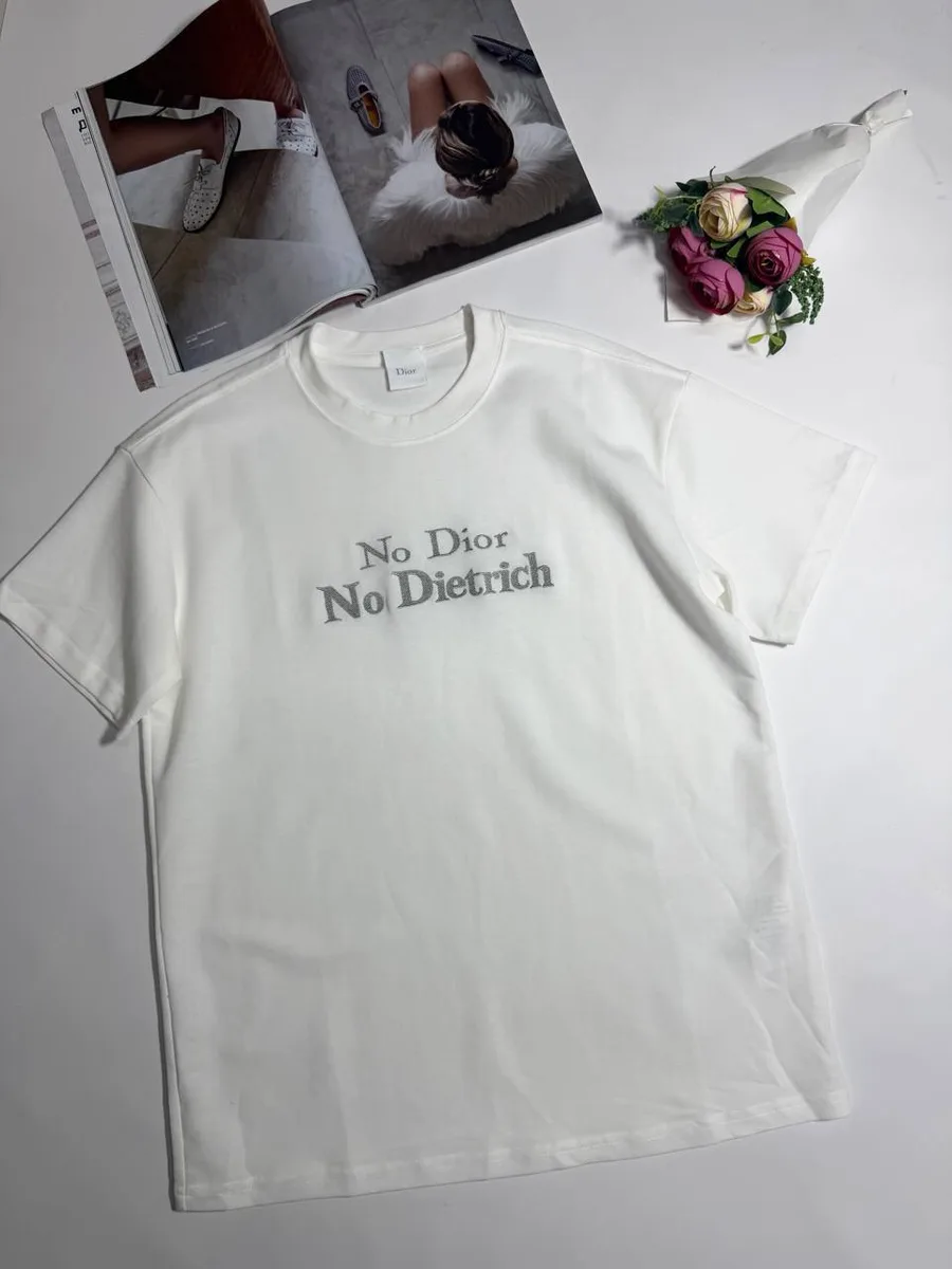 344117_1 Женская футболка Dior белого цвета, артикул 344117