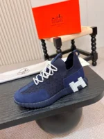 Мужские кроссовки Hermes тёмно-синего цвета, артикул 344155 — фото 7