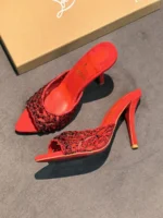 Женские мюли Christian Louboutin красного цвета, артикул 344310 — фото 2