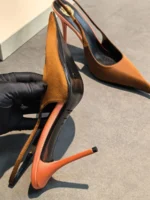 Женские туфли Saint Laurent коричневого цвета, артикул 344330 — фото 5