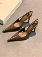 Женские туфли Saint Laurent коричневого цвета, артикул 344331