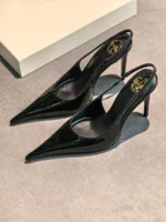 Женские туфли Saint Laurent чёрного цвета, артикул 344333