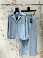 Женский костюм Saint Laurent голубого цвета, артикул 344521