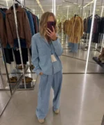 Женский костюм Saint Laurent голубого цвета, артикул 344521 — фото 2