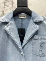 Женский костюм Saint Laurent голубого цвета, артикул 344521 — фото 7