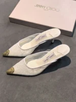 Женские мюли Jimmy Choo белого цвета, артикул 344541