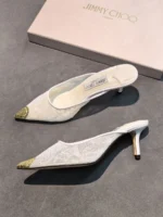Женские мюли Jimmy Choo белого цвета, артикул 344541 — фото 3