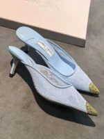 Женские мюли Jimmy Choo голубого цвета, артикул 344542 — фото 2