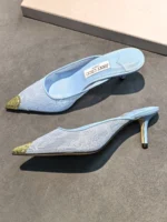 Женские мюли Jimmy Choo голубого цвета, артикул 344542 — фото 3