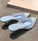 Женские мюли Jimmy Choo голубого цвета, артикул 344542 — фото 4