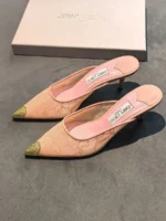 Женские мюли Jimmy Choo розового цвета, артикул 344544