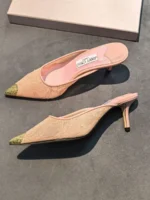 Женские мюли Jimmy Choo розового цвета, артикул 344544 — фото 3