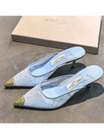 Женские мюли Jimmy Choo голубого цвета, артикул 344542