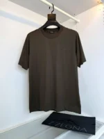 Мужская футболка Zegna цвета хаки, артикул 343382