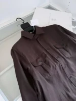 Мужская рубашка Brunello Cucinelli коричневого цвета, артикул 343389 — фото 3