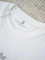 Мужская футболка Brunello Cucinelli белого цвета, артикул 343415 — фото 4