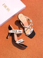 Женские босоножки Dior чёрного цвета, артикул 343597