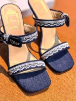 Женские босоножки Dior тёмно-синего цвета, артикул 343598 — фото 5