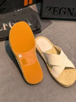 Мужские шлепанцы Zegna белого цвета, артикул 343556 — фото 5