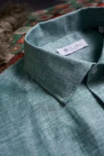 Мужская рубашка Loro Piana голубого цвета, артикул 343503 — фото 4