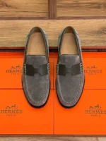 Мужские лоферы Hermes серого цвета, артикул 343519 — фото 2