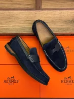 Мужские лоферы Hermes тёмно-синего цвета, артикул 343520 — фото 5