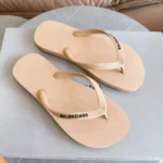 Женские шлепанцы Balenciaga бежевого цвета, артикул 343600 — фото 3