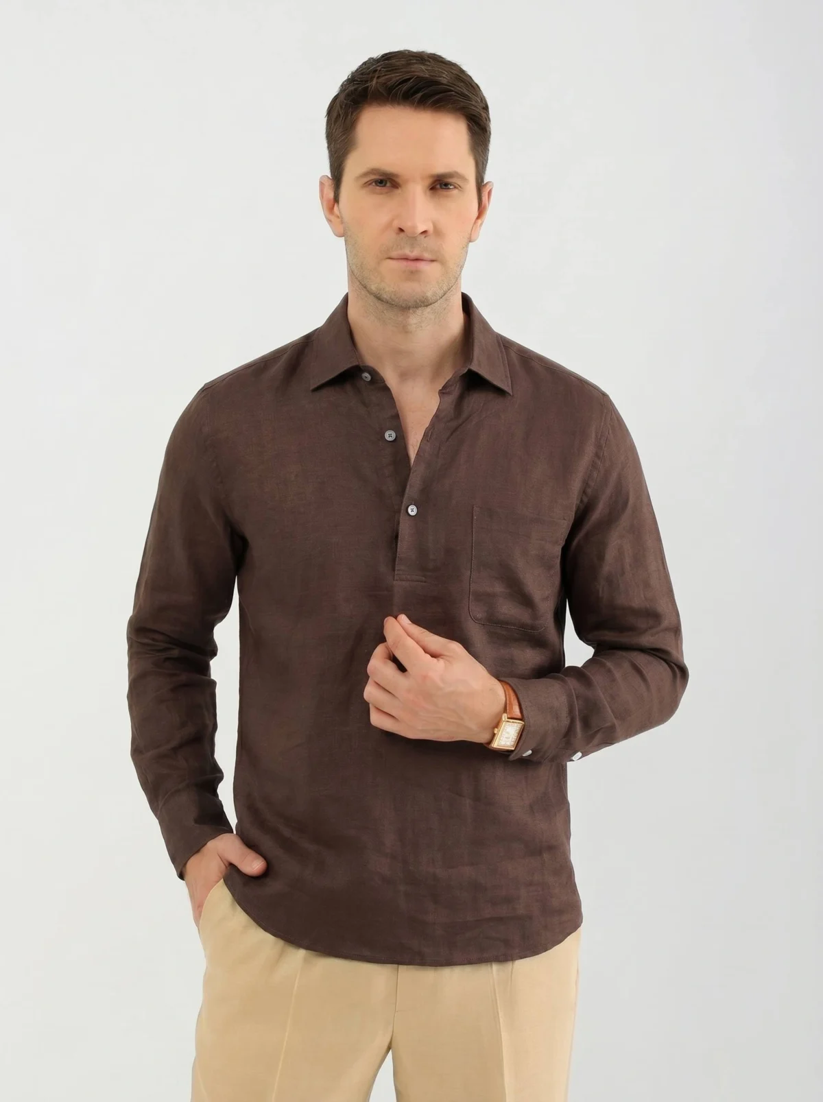 Льняная рубашка LORO PIANA — изображение 4