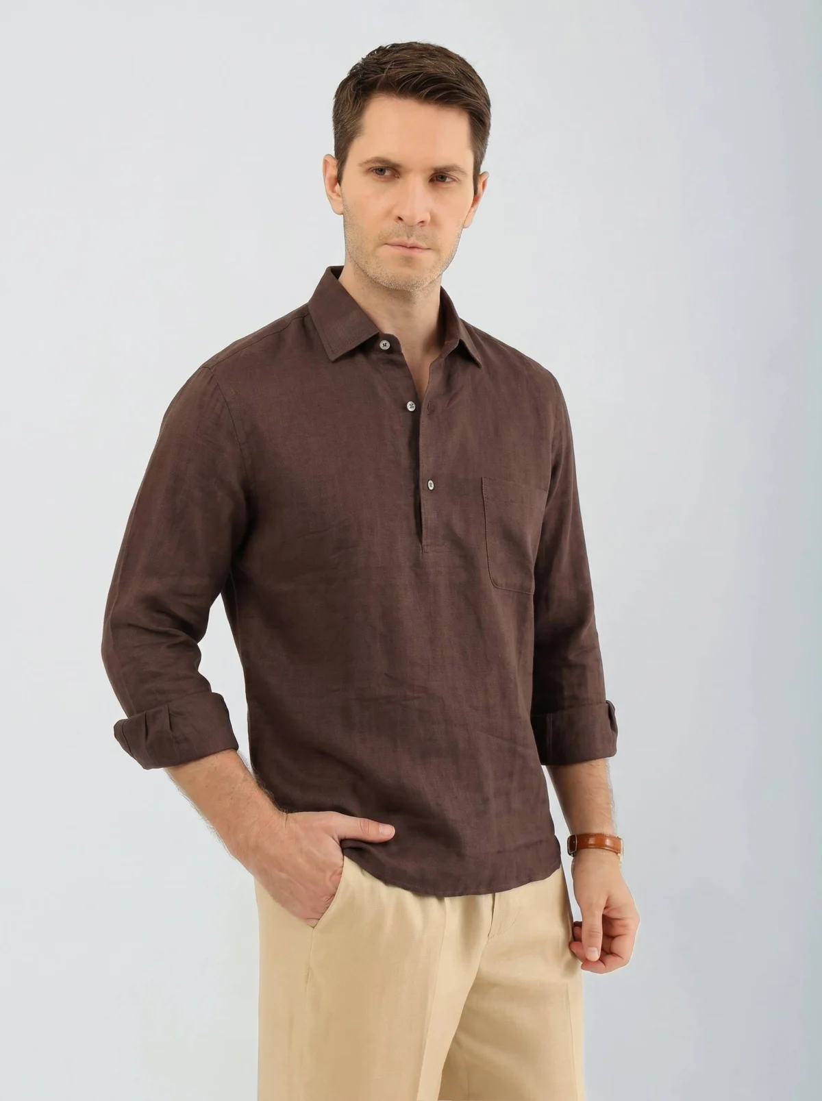 Льняная рубашка LORO PIANA — изображение 5