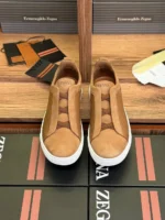 Мужские кеды Zegna бежевого цвета, артикул 343668 — фото 2