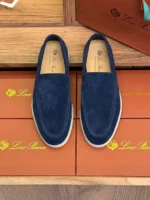 Мужские лоферы Loro Piana тёмно-синего цвета, артикул 343677 — фото 2