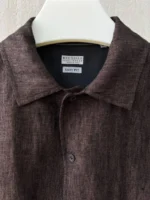 Льняная рубашка BRUNELLO CUCINELLI — изображение 7