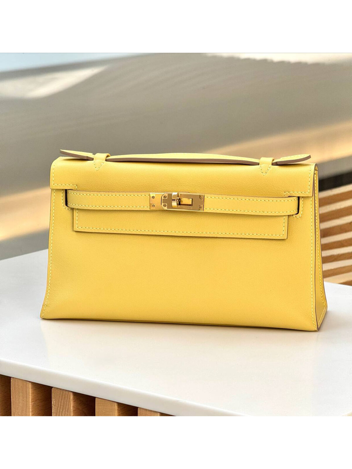 1 Женская сумка Hermes жёлтого цвета, артикул 345888