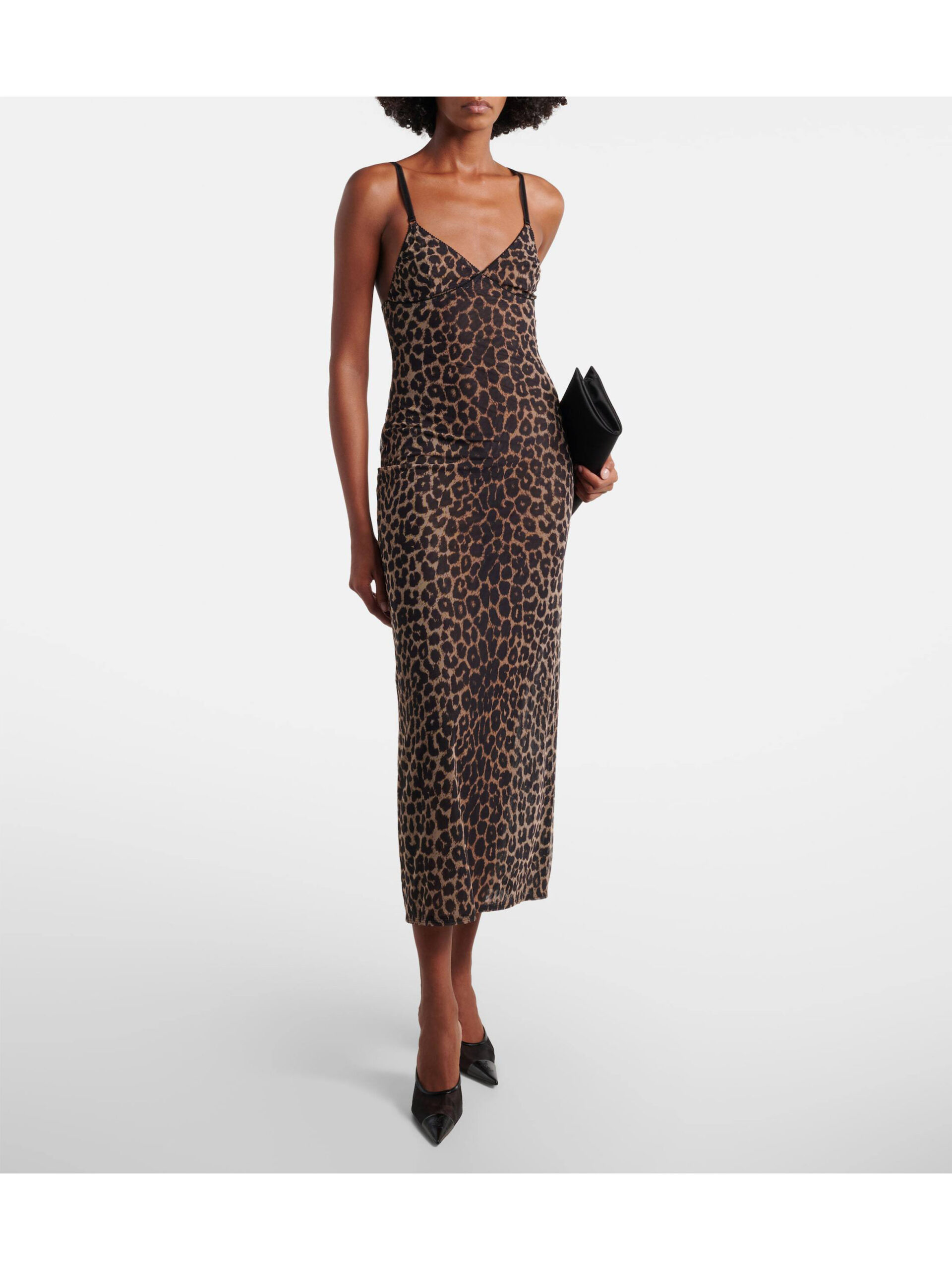 1 Женское платье Saint Laurent леопардового цвета, артикул 346001