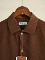 Мужская рубашка Loro Piana коричневого цвета, артикул 344774 — фото 2