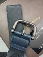 Мужской ремень Bottega Veneta тёмно-синего цвета, артикул 344791 — фото 5