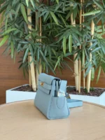 Мужская сумка мессенджер Hermes голубого цвета, артикул 344813 — фото 5