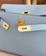 Мужская сумка мессенджер Hermes голубого цвета, артикул 344813 — фото 7