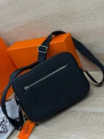 Мужская сумка мессенджер Hermes чёрного цвета, артикул 345039 — фото 2