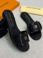 Женские шлепанцы Louis Vuitton чёрного цвета, артикул 345177 — фото 4