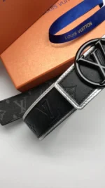 Мужской двухсторонний ремень Louis Vuitton чёрного цвета, артикул 345297 — фото 3
