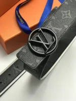 Мужской двухсторонний ремень Louis Vuitton чёрного цвета, артикул 345297 — фото 6