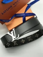 Мужской двухсторонний ремень Louis Vuitton чёрного цвета, артикул 345299