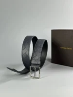 Мужской ремень Bottega Veneta тёмно-синего цвета, артикул 345345 — фото 2