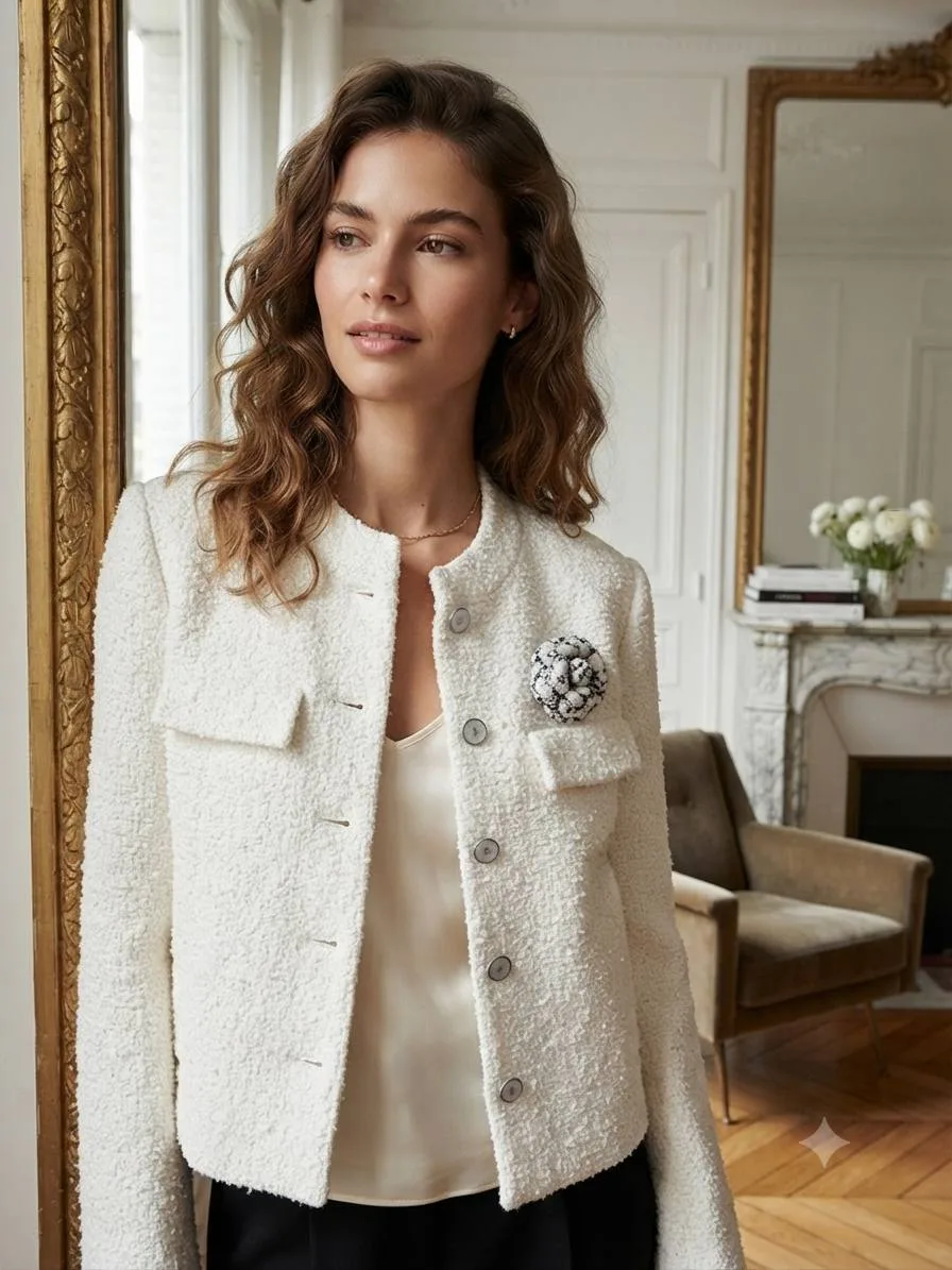 345402_1 Женский жакет Chanel белого цвета, артикул 345402